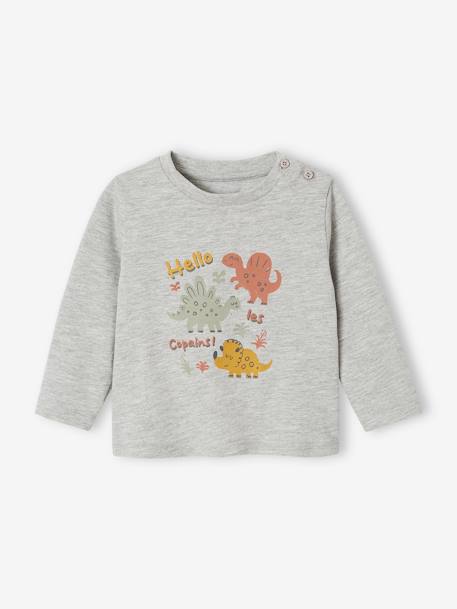 Jungen Baby Shirt Oeko-Tex grau meliert+grau meliert+petrol+vanille+wollweiß 4