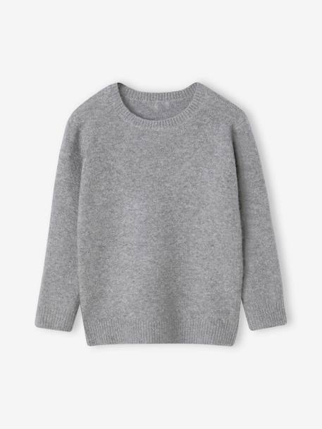 Weicher Jungen Pullover grau meliert+petrol+weiß meliert 1