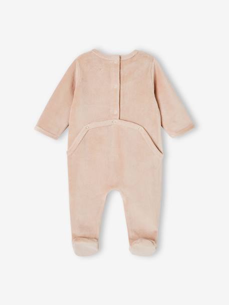 3er-Pack Baby Samt-Strampler BASIC Oeko-Tex camel+cappuccino+pudrig rosa 5