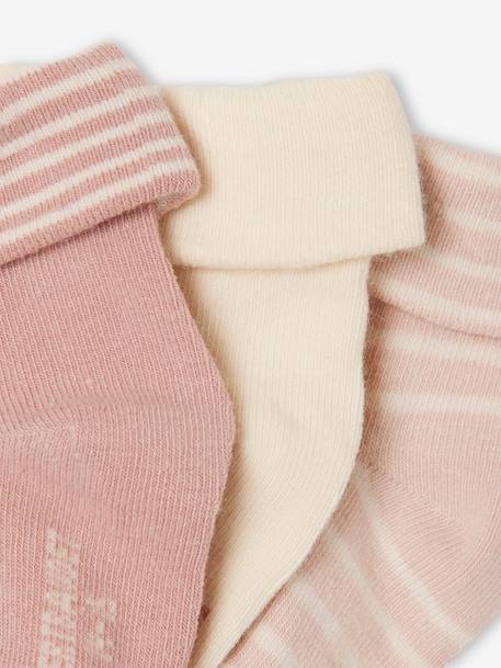 3er-Pack Mädchen Baby Socken mit Schriftzug rosenholz 3