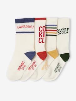 -4er-Pack Jungen Sportsocken mit Streifen und Motiv