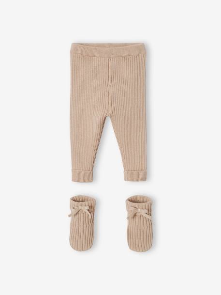 Baby-Set: Strickhose & Schühchen Oeko-Tex beige 3