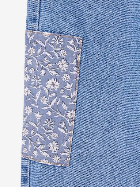 Mädchen Loose-fit-Jeans mit Blumen-Applikation mittelblau 7