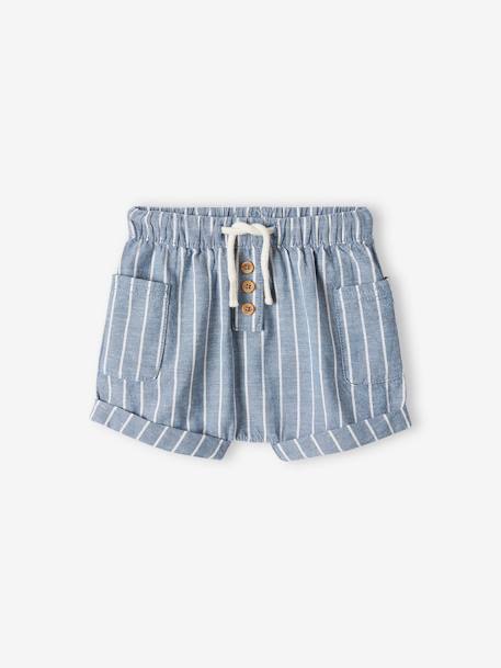 Jungen Baby-Set: Hemd, Shorts & Halstuch - blau - 3