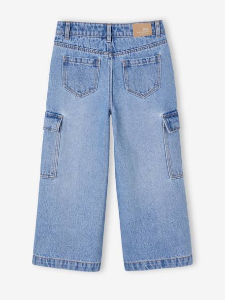 Weite Mädchen Cargo-Jeans dunkel blau+mittelblau 9