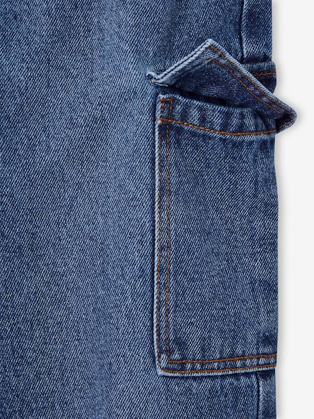 Weite Mädchen Cargo-Jeans dunkel blau+mittelblau 3