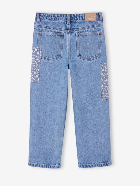 Mädchen Loose-fit-Jeans mit Blumen-Applikation mittelblau 6