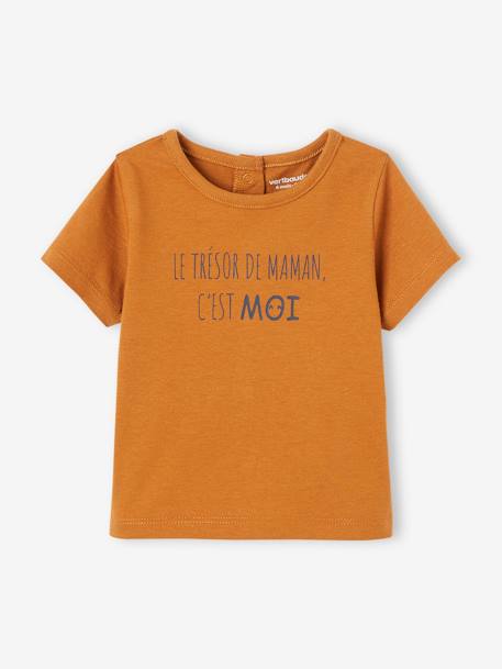 Baby T-Shirt mit Message-Print - karamell - 1