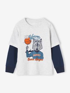 Jungenkleidung-Shirts, Poloshirts & Rollkragenpullover-Jungen Sport-Shirt mit Lagenlook und Recycling-Baumwolle