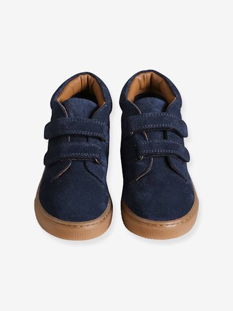 Jungen Klett-Sneakers aus Leder braun+marine 9