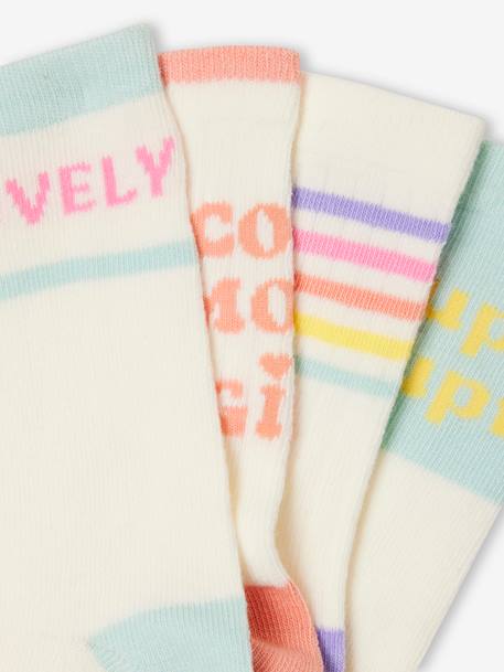 4er-Pack Mädchen Socken Oeko-Tex wollweiß 2