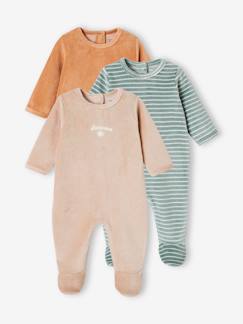 Babymode-3er-Pack Baby Samt-Strampler BASIC Oeko-Tex