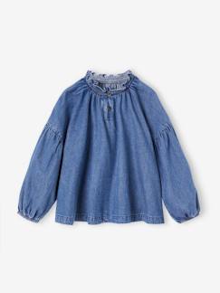 -Mädchen Bluse aus Light-Denim