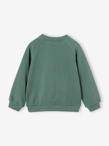 Mädchen Sweatshirt grau meliert+smaragdgrün+wollweiß 5