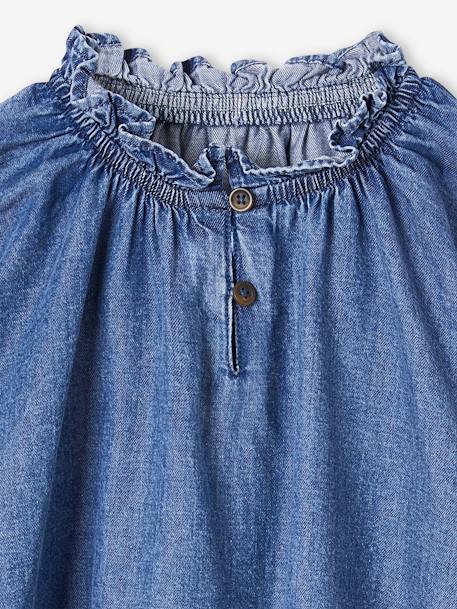 Mädchen Bluse aus Light-Denim mittelblau 3