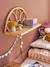 Kinderzimmer Wandregal aus Rattan BOHO natur/blumenform 4