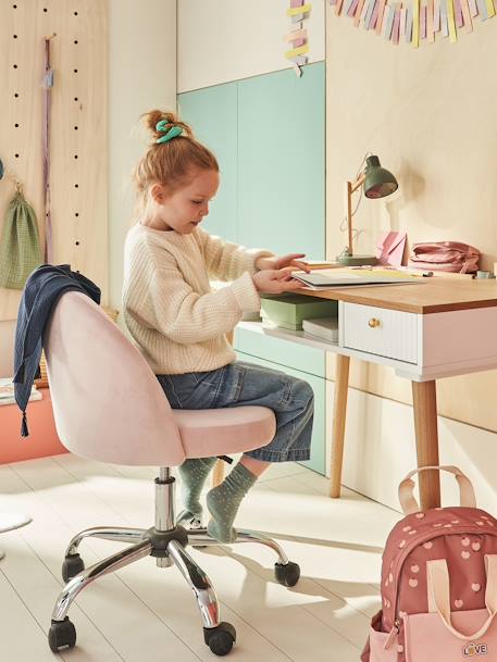 Schreibtischstuhl für Grundschulkinder, Rollen - aqua+blau/grün+pudrig rosa - 13