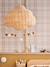 Kinderzimmer Rattan-Lampenschirm in Wolkenform mit Pompons beige/ocker 4