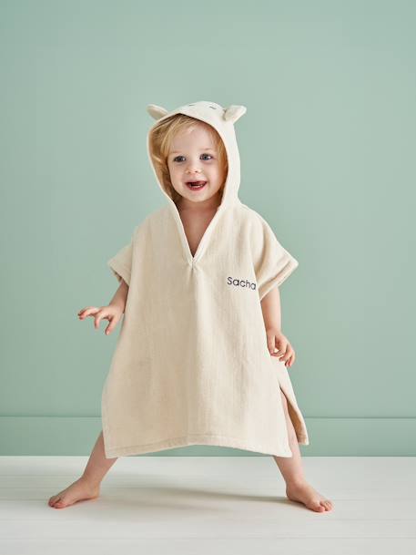 Baby Badeponcho TIERLIEBE, personalisierbar aprikose+beige+ocker 8