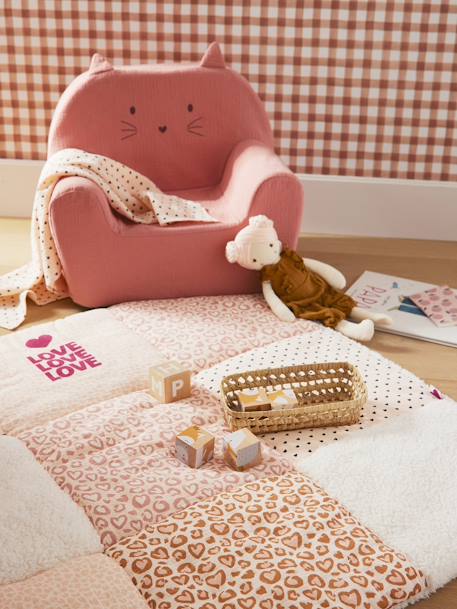 Baby Spieldecke/Laufstalleinlage LOVELY LEO in Patchwork-Optik rosa bedruckt 9