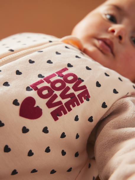 Ärmelloser Baby Wende-Schlafsack LOVELY LEO, Reißverschluss vorn rosa bedruckt 6