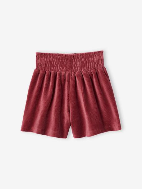 Mädchen Shorts aus Cord, gesmokter Bund pflaume 2