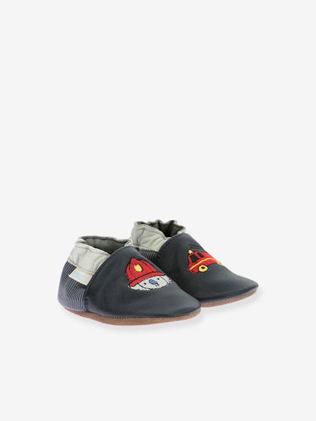 Baby Krabbelschuhe aus Leder Badge Fire 974780 ROBEEZ marine 1