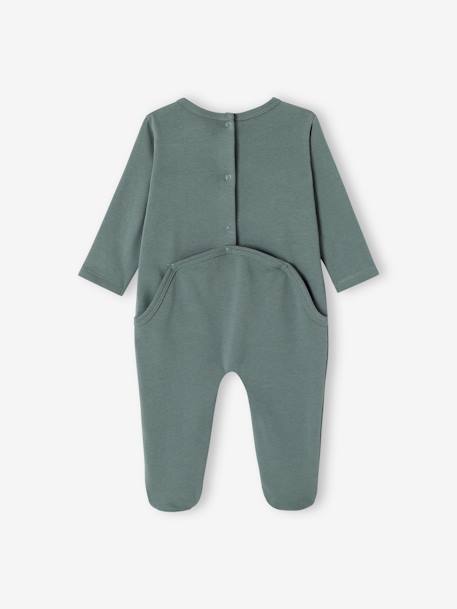 2er-Pack Jungen Baby Strampler aus Sweatware mit Teddy Oeko-Tex grün 4