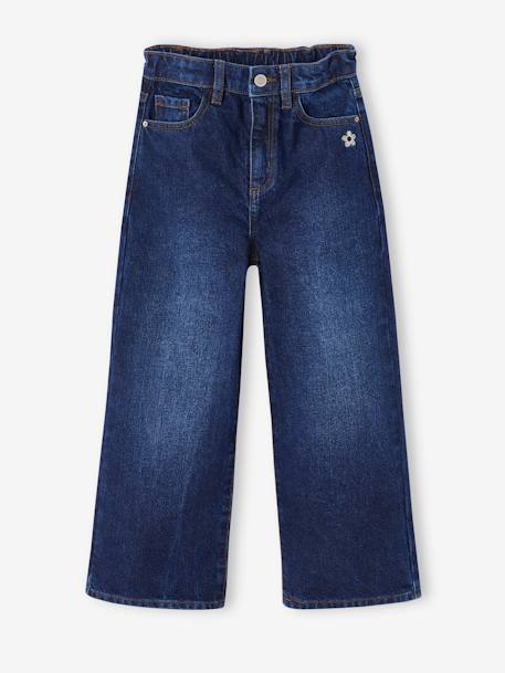 Weite Mädchen Jeans mit Dehnbund, Bundweite verstellbar dunkelblau+grauer denim 1