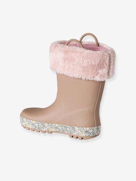 Warme Mädchen Gummistiefel mit Henkeln rosa 3