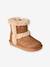 Wasserabweisende Mädchen Boots mit Webpelz beige golden+braun 7