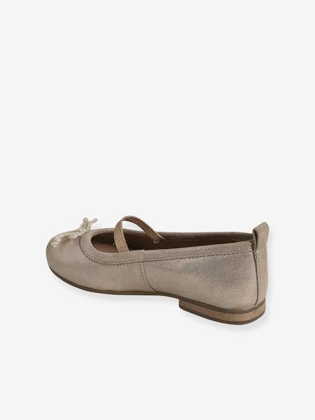 Glänzende Mädchen Leder-Ballerinas gold 3