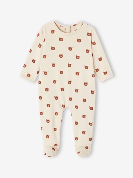 2er-Pack Jungen Baby Strampler aus Sweatware mit Teddy Oeko-Tex grün 3