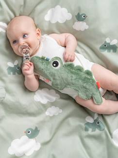 Spielzeug-Baby-Kuscheltiere & Stofftiere-Baby Schmusetuch mit Schnullerring Croco DONE BY DEER