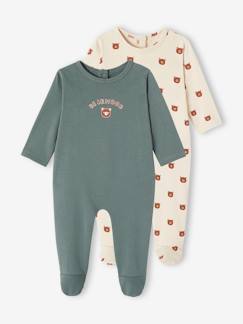 2er-Pack Jungen Baby Strampler aus Sweatware mit Teddy Oeko-Tex  [numero-image]