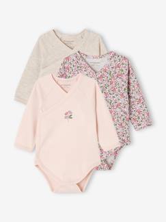 Bio-Kollektion: 3er-Pack Baby Langarmbodys, Blumen  [numero-image]