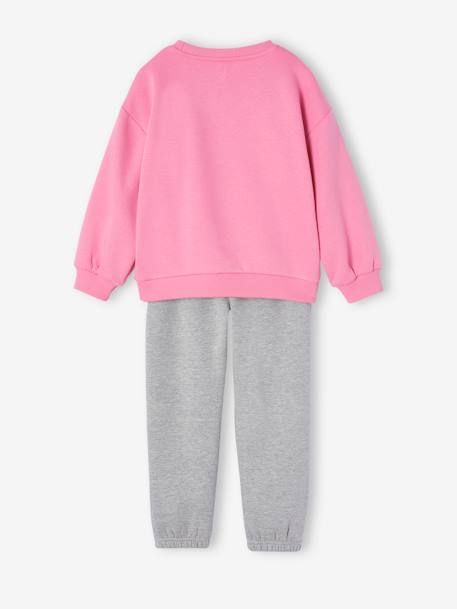 Mädchen Sport-Set: Sweatshirt & Jogginghose, mit Recycling-Polyester bonbon rosa 4