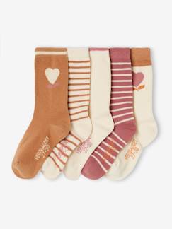 Maedchenkleidung-Unterwäsche, Socken, Strumpfhosen-Socken-5er-Pack Mädchen Socken, Herzen