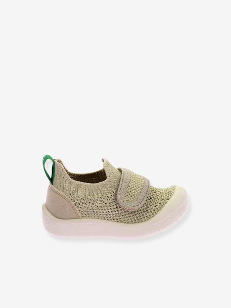 Unisex Baby Hausschuhe Kitoukro KICKERS mit Klettverschluss beige golden 2