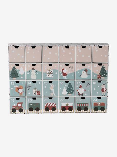 Kinder Adventskalender mit Spielzeug aus Holz FSC® hellgrau/fahrzeuge+hellgrau/waldtiere+natur+rot 22