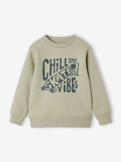 Jungenkleidung-Pullover, Strickjacken, Sweatshirts-Sweatshirts-Jungen Sweatshirt mit Print, Recycling-Polyester Basic