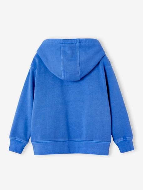 Jungen Kapuzensweatjacke mit Reißverschluss und Buchstaben-Applikation azurblau 4