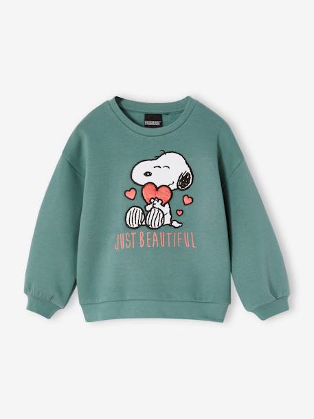 Mädchen Sweatshirt PEANUTS  SNOOPY smaragdgrün 1