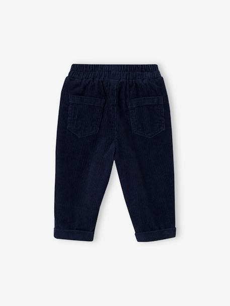 Baby Cordhose mit Dehnbund graublau+moosgrün+nachtblau 8