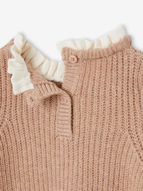 Baby Pullover mit 2-in-1-Effekt braun meliert 4