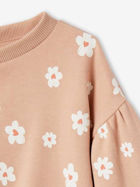 Baby Sweatshirt blush+wollweiß bedruckt/apfel 3