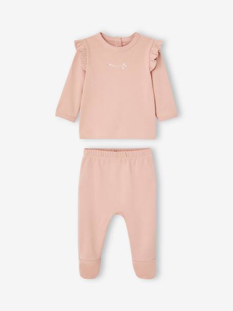 2er-Pack Baby Schlafanzüge, Interlock-Jersey mit Vögeln Oeko-Tex pudrig rosa 2