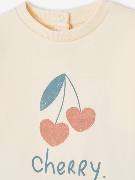 Baby Sweatshirt mit Druckknopfverschluss hinten Basic Oeko-Tex - koralle+vanille - 7