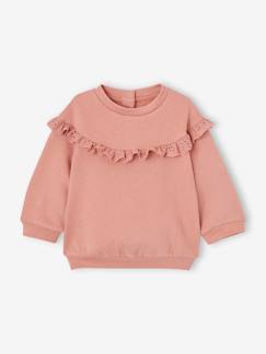 -Mädchen Baby Sweatshirt mit besticktem Volant