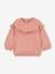 Mädchen Baby Sweatshirt mit besticktem Volant altrosa+ocker 1